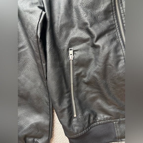 Brand New Jack & Jones Faux Leather Bomber Jacket – Size Small - Picture 7 of 14